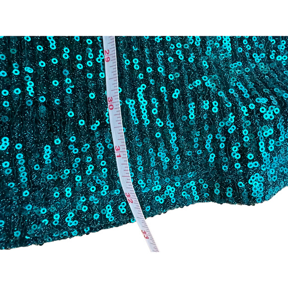 Maeve Anthropologie Alicia Sequin Midi Skirt Turquoise - Size M - Picture 6 of 10
